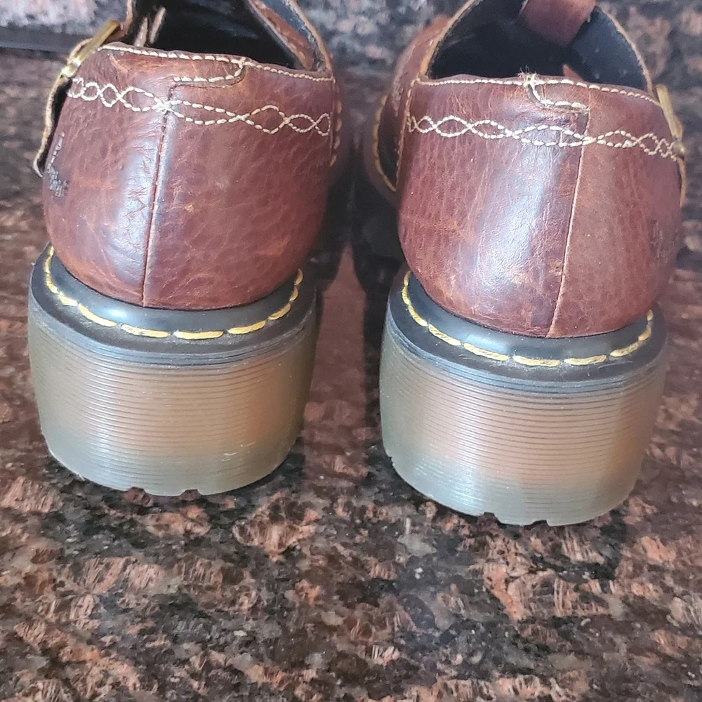 Dr. Martens Brown Leather Mary Jane Shoes - Picture 5 of 11